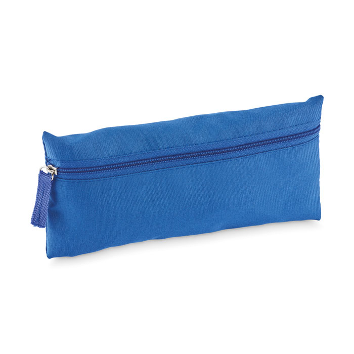 Trousse zippée personnalisée en PET recyclé Study Bleu royal